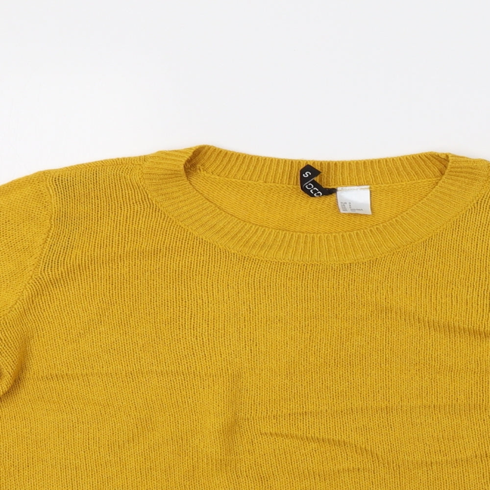 H&M Womens Yellow   Pullover Jumper Size S