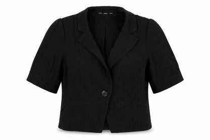 Front view of Prtimark women’s black jacket blazer, size UK 14