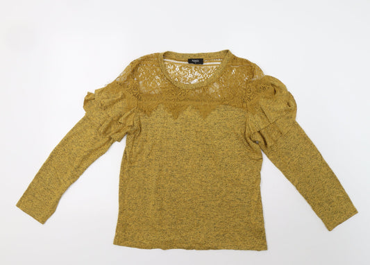 Klass Womens Yellow   Pullover Jumper Size M