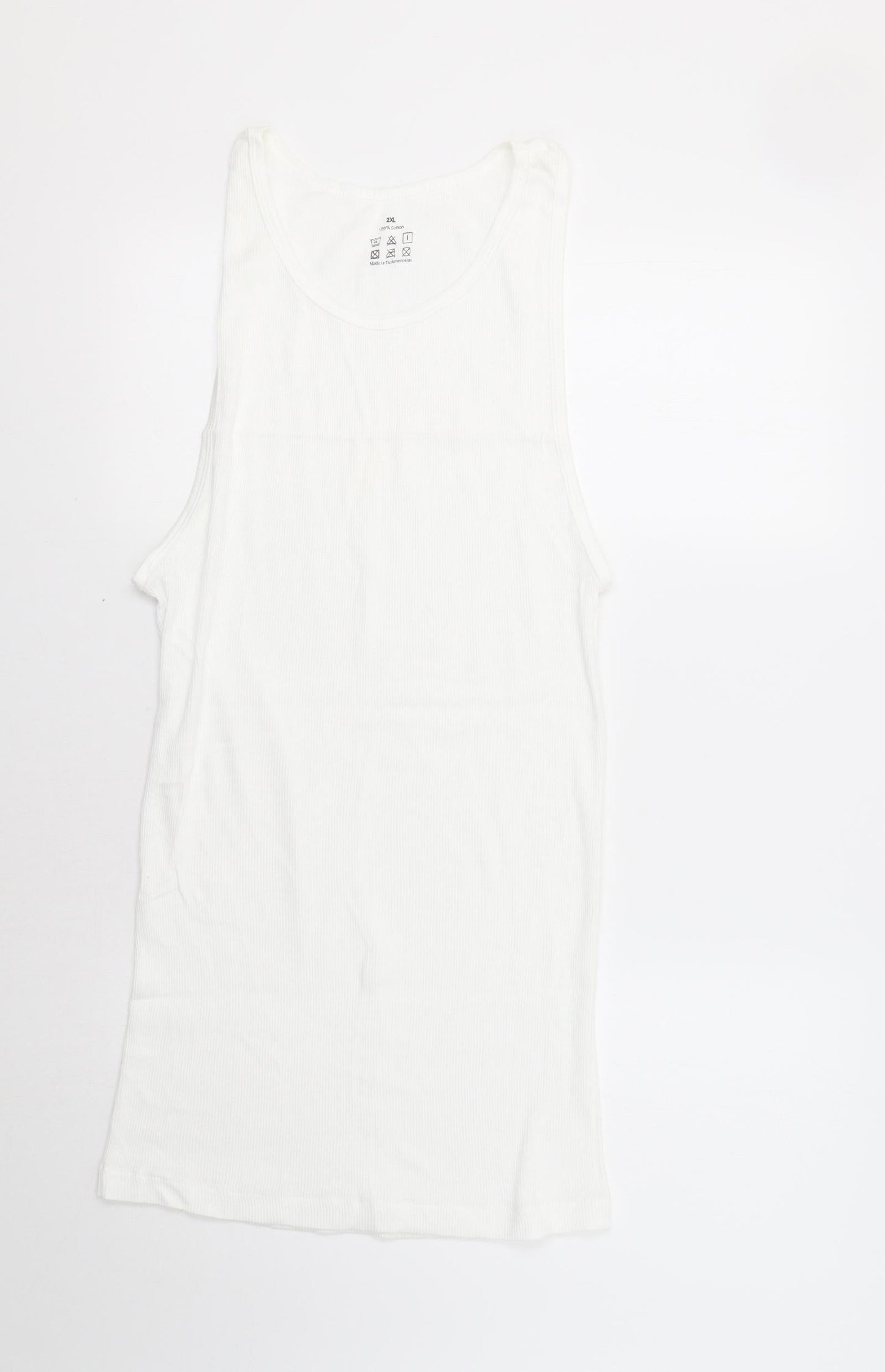 Womens UK Size XL Preworn White Basic Tank