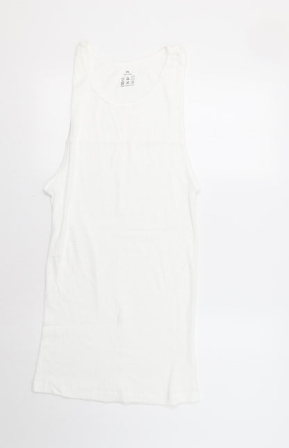Womens UK Size XL Preworn White Basic Tank
