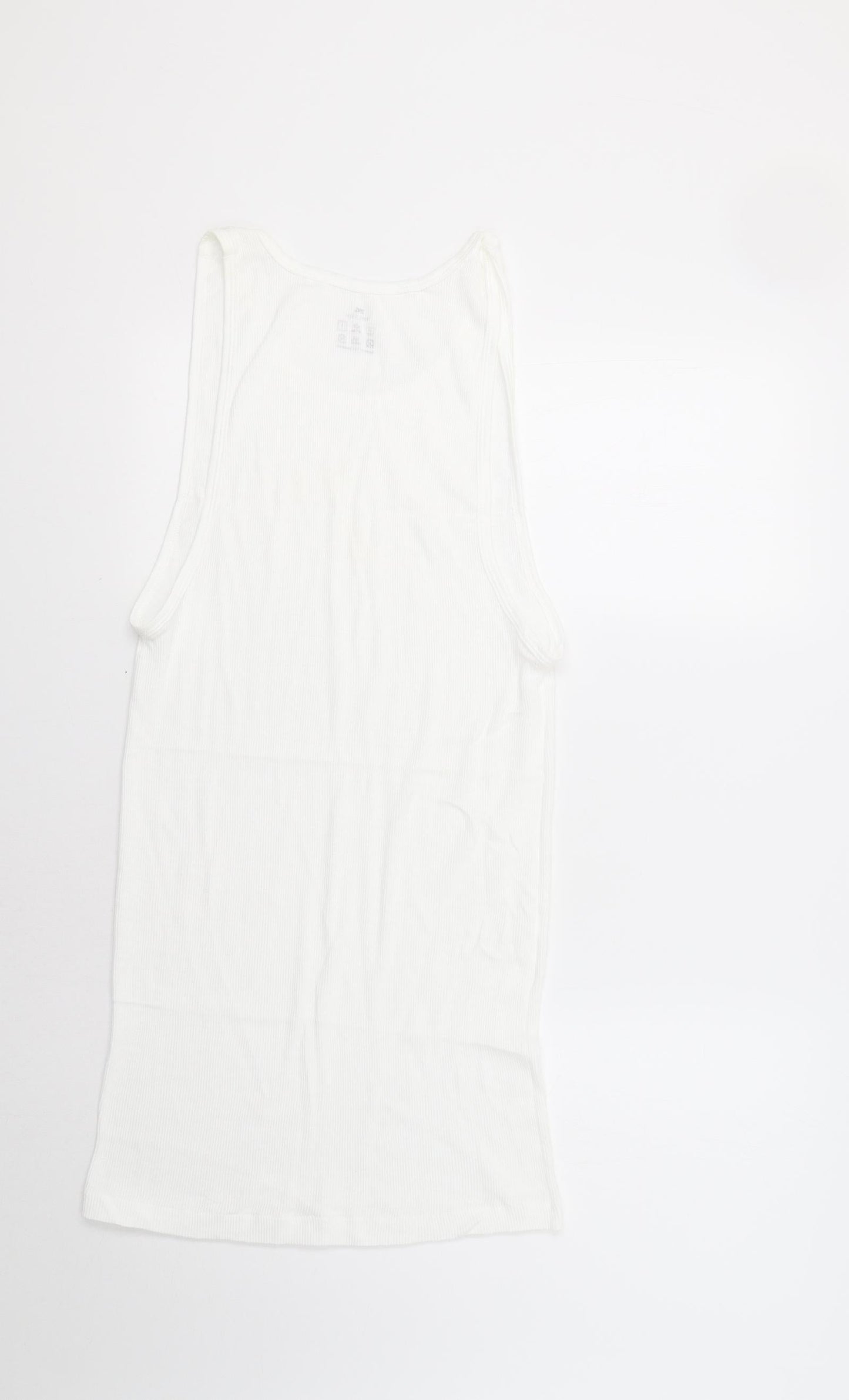 Womens UK Size XL Preworn White Basic Tank