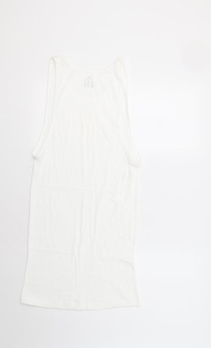 Womens UK Size XL Preworn White Basic Tank
