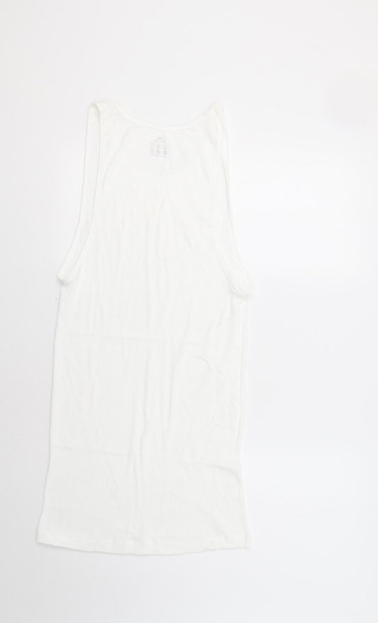 Womens UK Size XL Preworn White Basic Tank