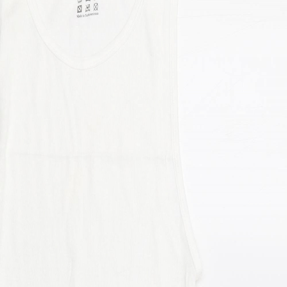 Womens UK Size XL Preworn White Basic Tank