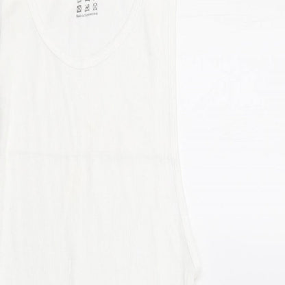 Womens UK Size XL Preworn White Basic Tank