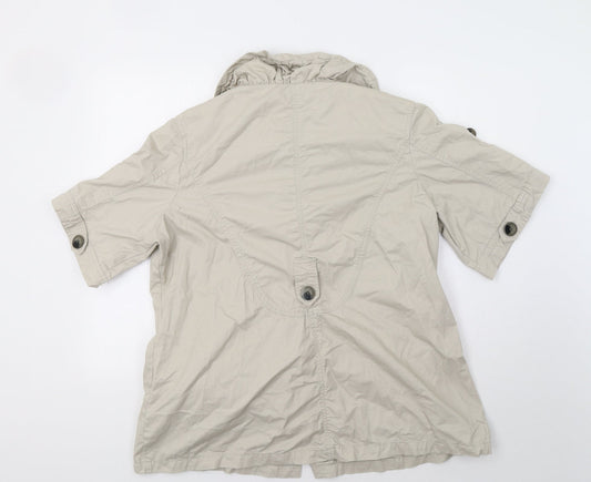 E-vie Womens Beige  Canvas Jacket  Size 18