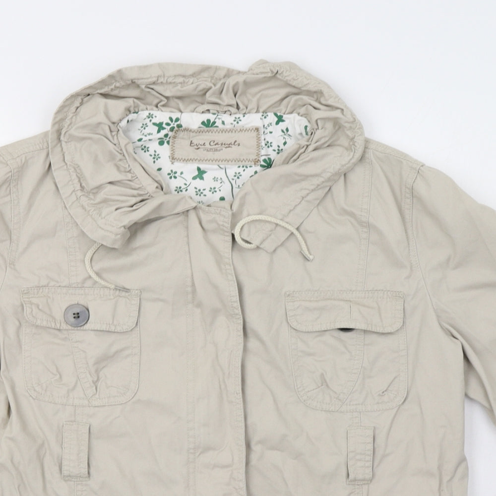 E-vie Womens Beige  Canvas Jacket  Size 18