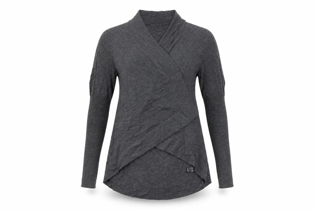 Front view of George women’s grey cardigan jumper, size UK 8