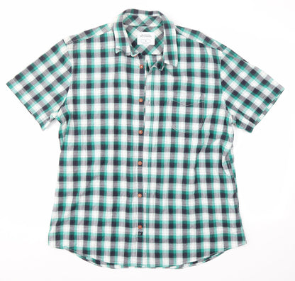 Burton Mens Green Check   Button-Up Size XL
