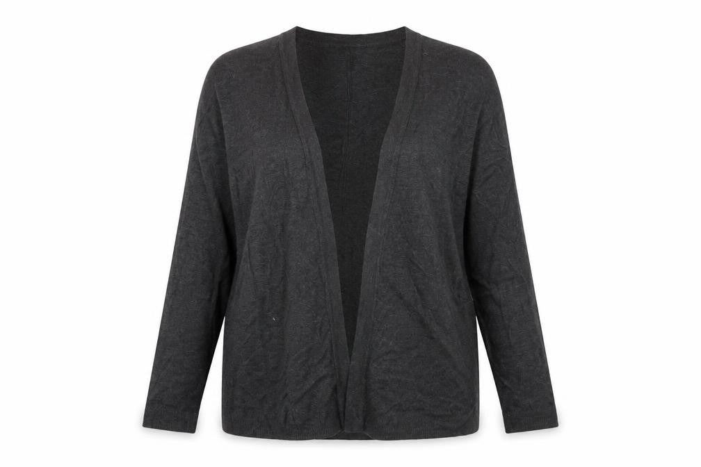 Front view of H&M women’s grey cardigan jumper, size M