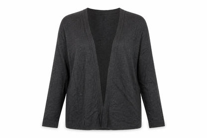 Front view of H&M women’s grey cardigan jumper, size M