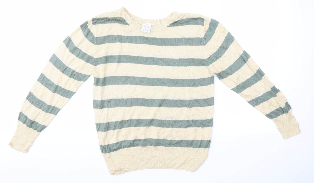 Additional front view of Mix men’s multicoloured striped jumper, size L