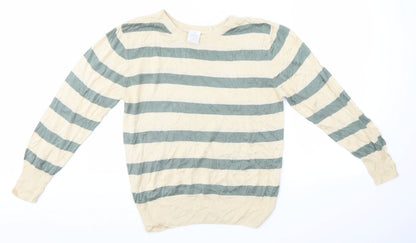 Additional front view of Mix men’s multicoloured striped jumper, size L