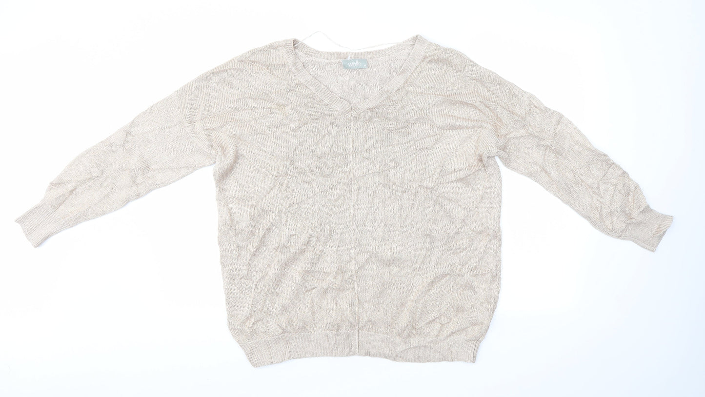 Womens UK Size M Wallis Gold Pullover Jumper