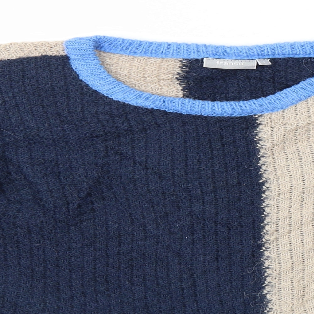 Womens UK Size L Fransa Multicoloured Pullover Jumper