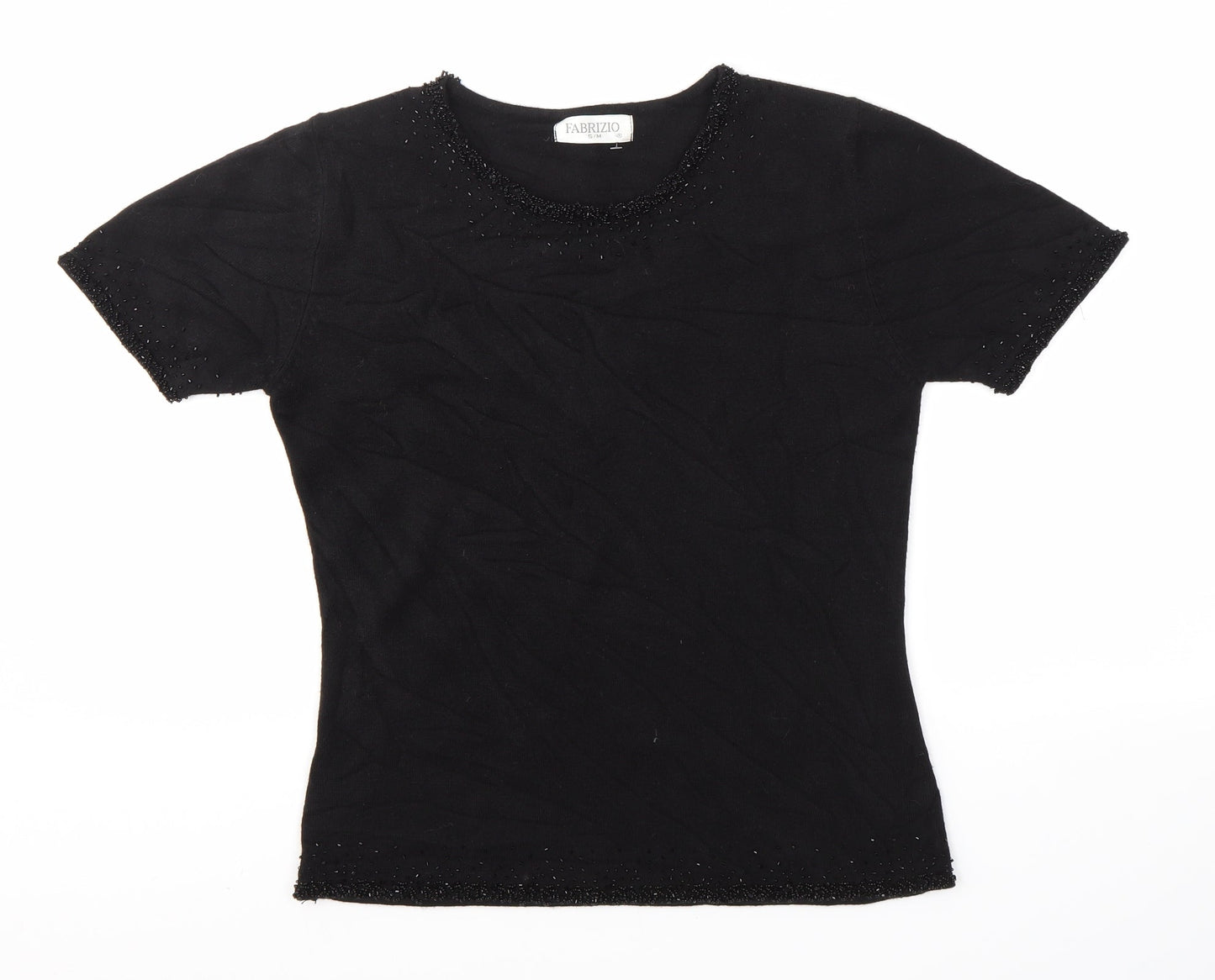 Womens UK Size S Fabrizio Black Pullover Jumper