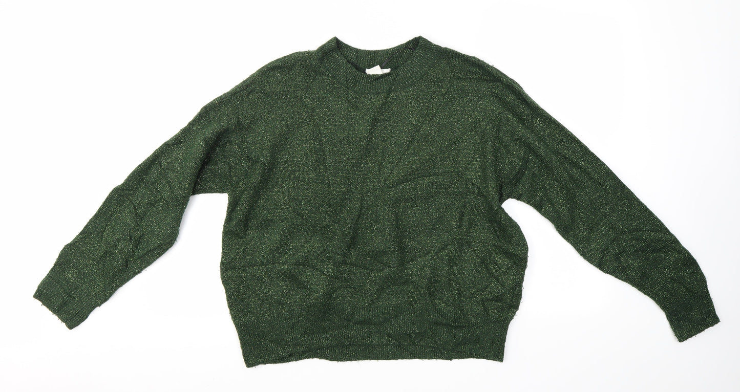 Womens UK Size S H&M Green Pullover Jumper