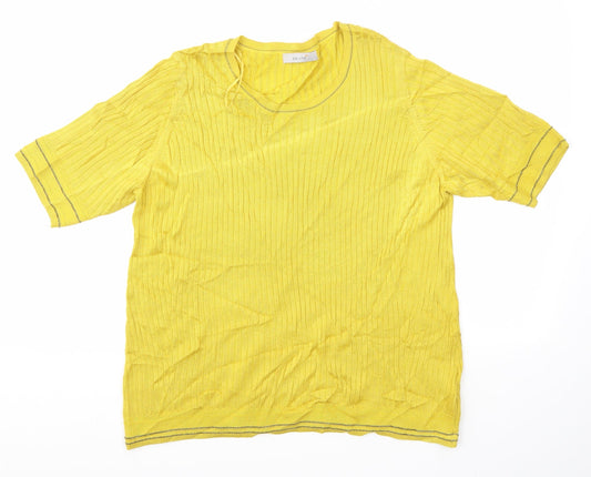 M&S Womens Yellow   Basic Blouse Size 20