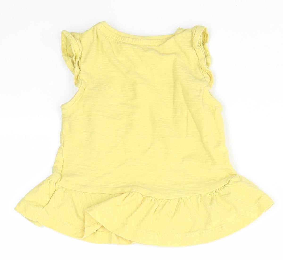 Back view of Mothercare Baby Yellow Basic Blouse, size 9-12, Months