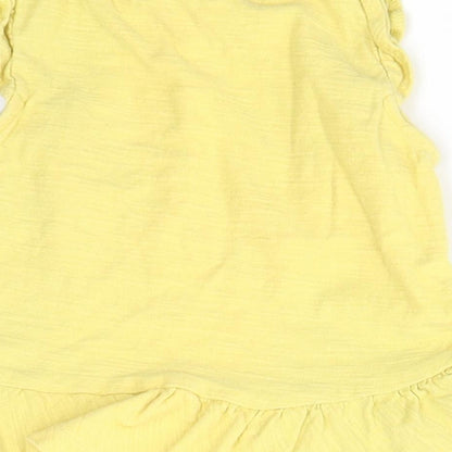Brand and care label for Mothercare Baby Yellow Basic Blouse, size 9-12, Months