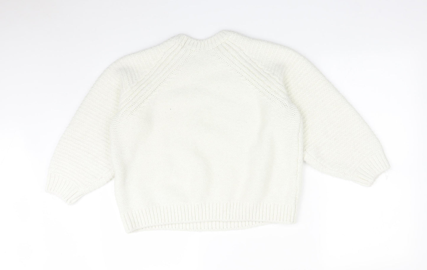 George Womens White Striped  Pullover Sweatshirt Size M