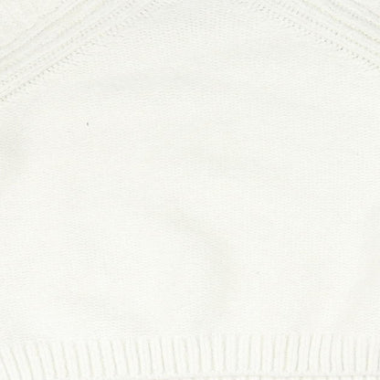 George Womens White Striped  Pullover Sweatshirt Size M
