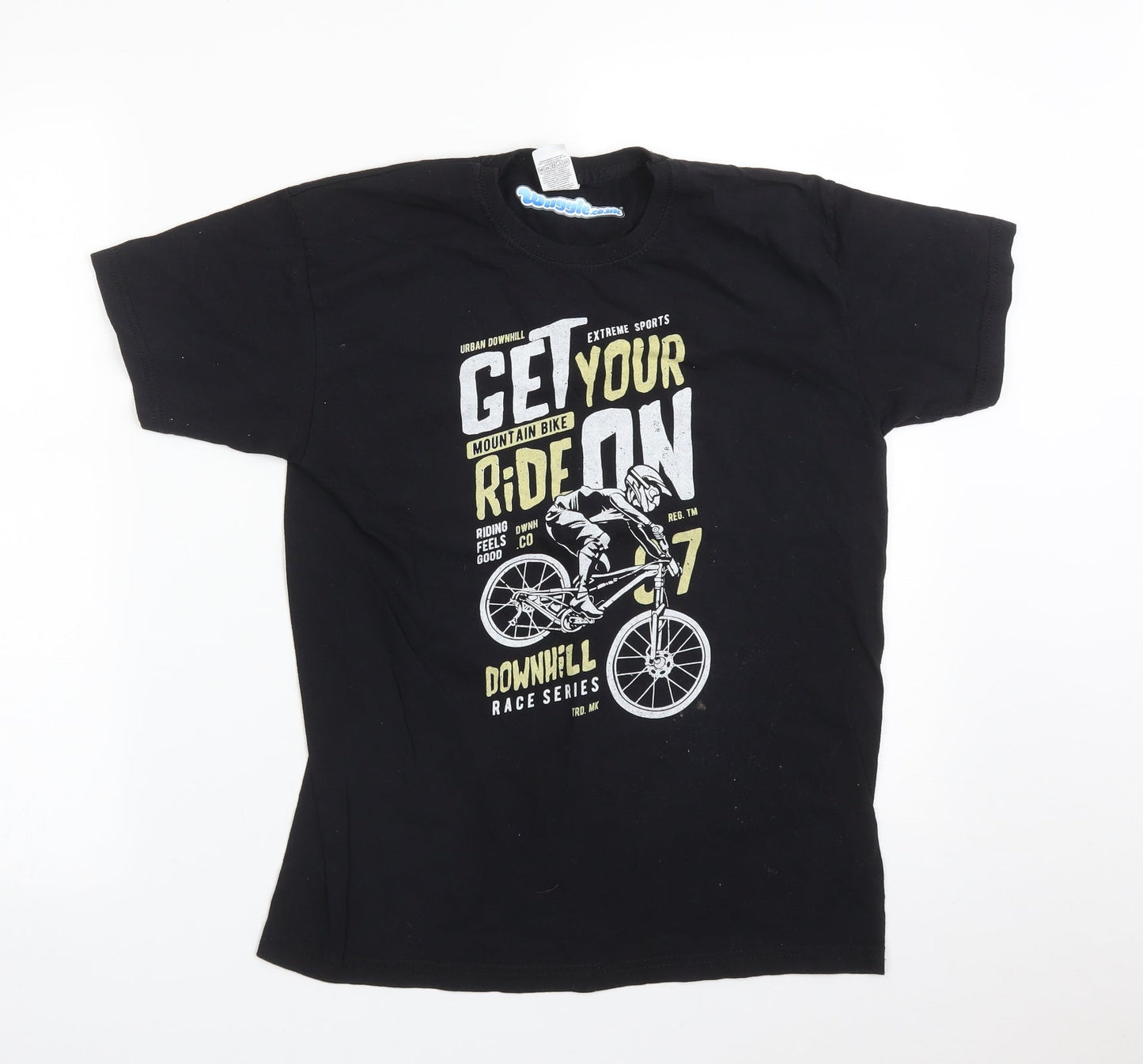 Fruit of the Loom Boys Black   Basic T-Shirt Size 12-13 Years  - MOUNTAIN BIKE