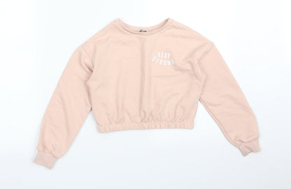 MISS EVIE Girls Pink   Pullover Sweatshirt Size 6-7 Years  - STAY STRONG