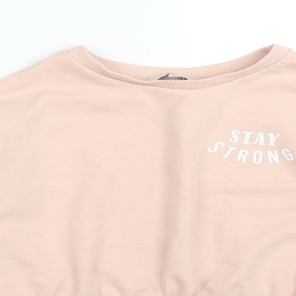 MISS EVIE Girls Pink   Pullover Sweatshirt Size 6-7 Years  - STAY STRONG