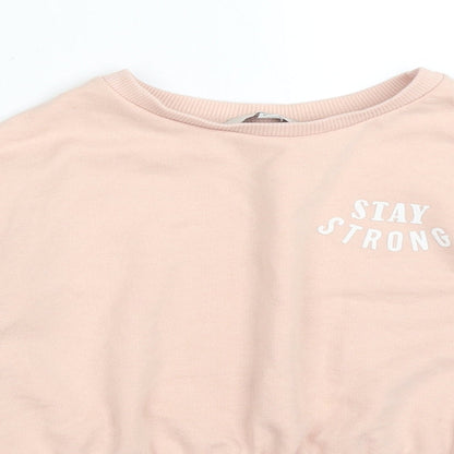 MISS EVIE Girls Pink   Pullover Sweatshirt Size 6-7 Years  - STAY STRONG
