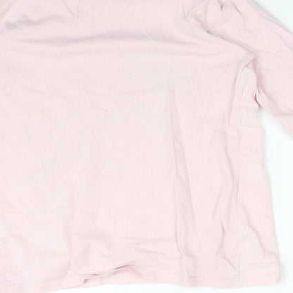 Brand and care label for Next girls’ pink solid pyjama top, size 11, years - unicorn rainbow