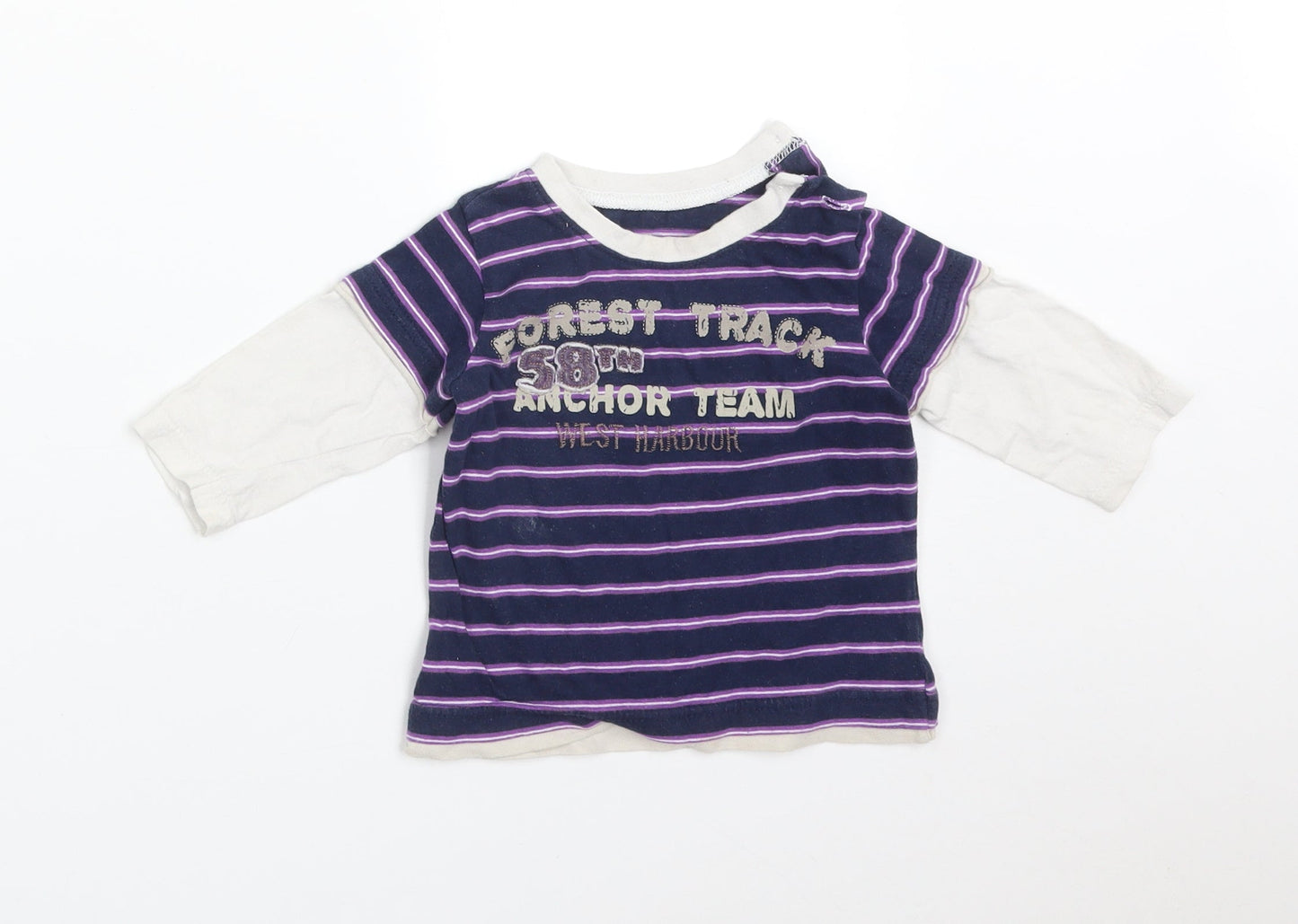 Preworn Baby Multicoloured Striped  Basic T-Shirt Size 6-9 Months  - FOREST TRACK WEST HARBOUR