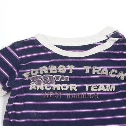 Preworn Baby Multicoloured Striped  Basic T-Shirt Size 6-9 Months  - FOREST TRACK WEST HARBOUR