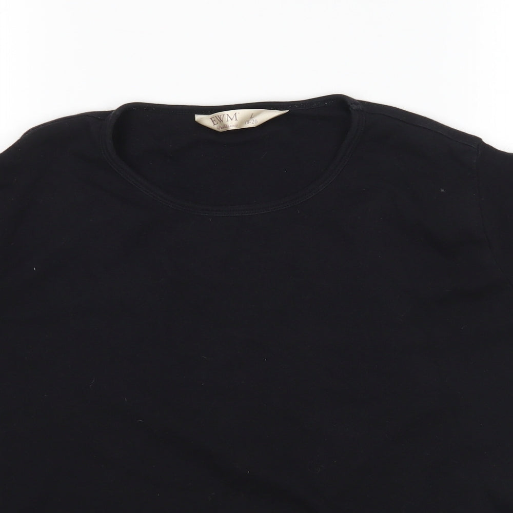 Womens UK Size L EWM Black Basic T-Shirt
