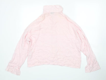 Womens UK Size 14 Topshop Pink Basic Button-Up