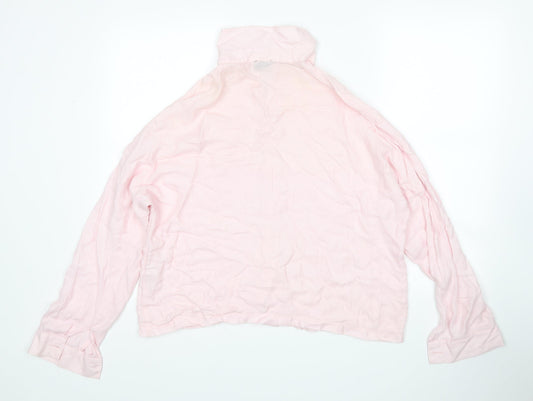 Womens UK Size 14 Topshop Pink Basic Button-Up