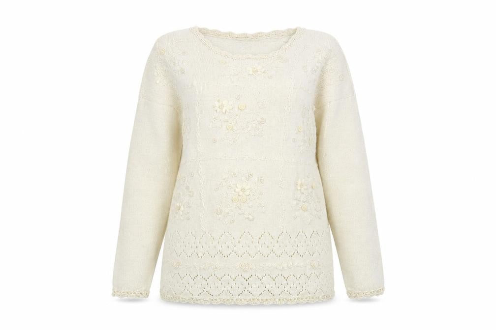 Front view of Partners women’s ivory jumper, size M