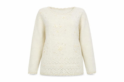 Front view of Partners women’s ivory jumper, size M