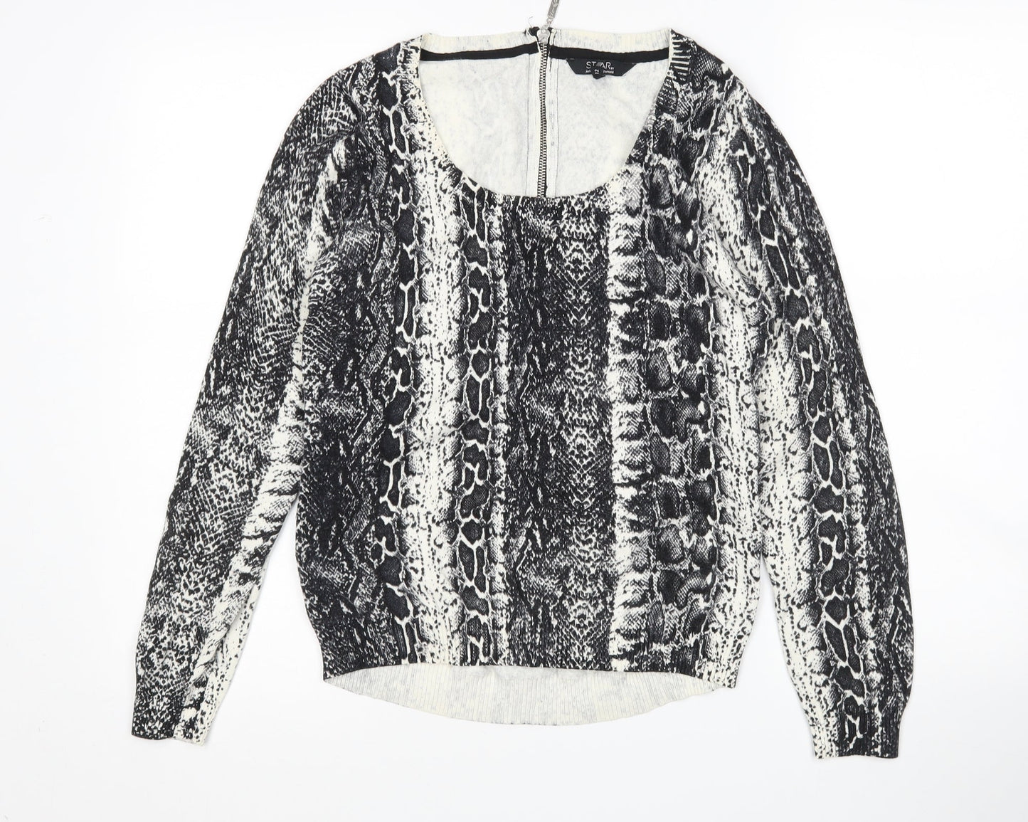 Womens UK Size 12 Star Multicoloured Pullover Jumper