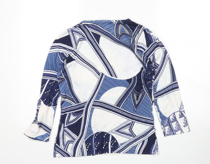 Casmia Womens Multicoloured Geometric  Pullover Jumper Size S