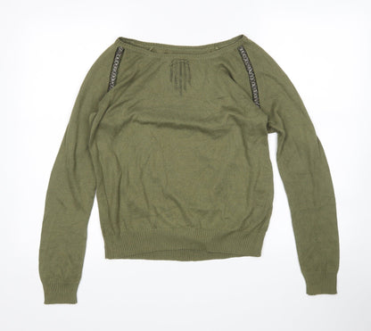 Womens UK Size 10 Preworn Green Pullover Jumper