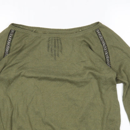 Womens UK Size 10 Preworn Green Pullover Jumper