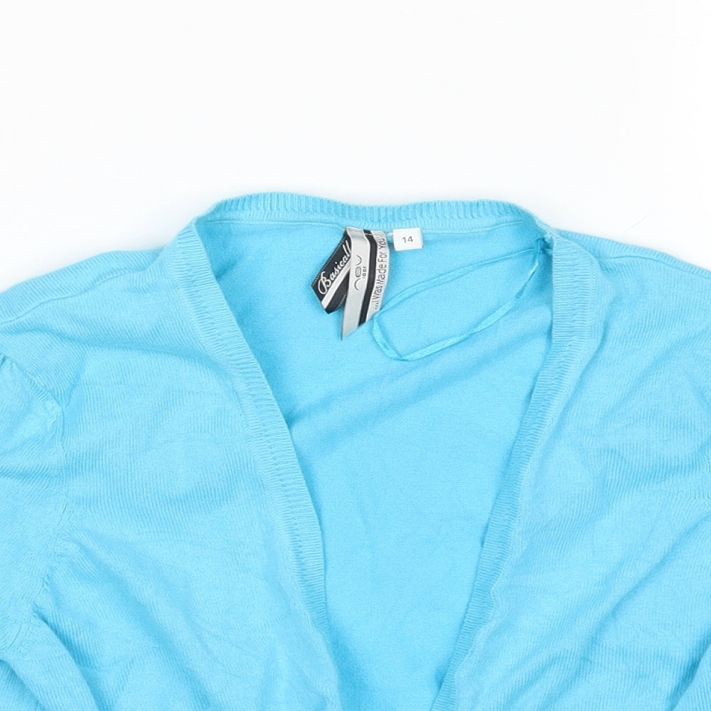Womens UK Size 14 New Look Blue Cardigan Jumper