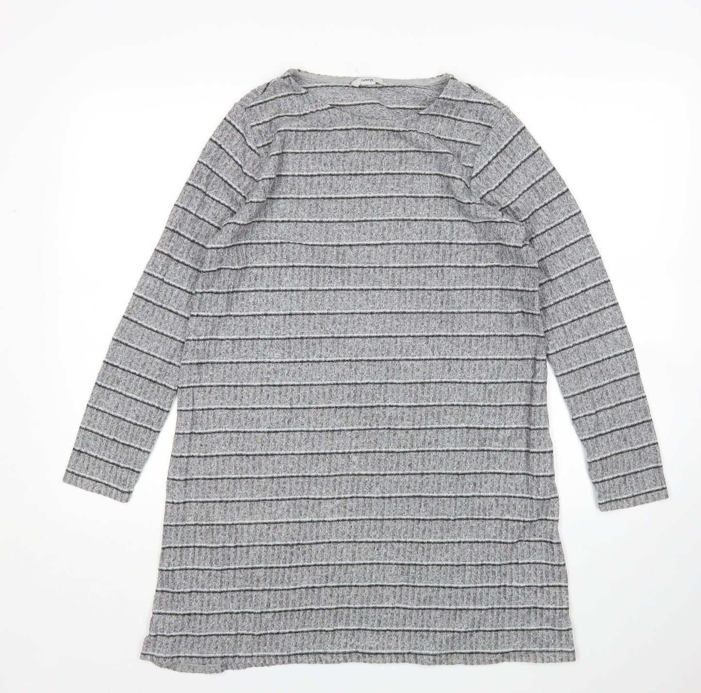 George Womens Grey Striped  Jumper Dress  Size 12