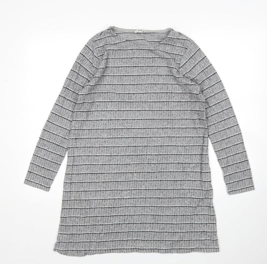 George Womens Grey Striped  Jumper Dress  Size 12