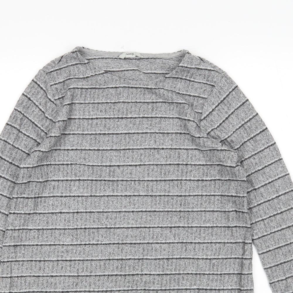 George Womens Grey Striped  Jumper Dress  Size 12