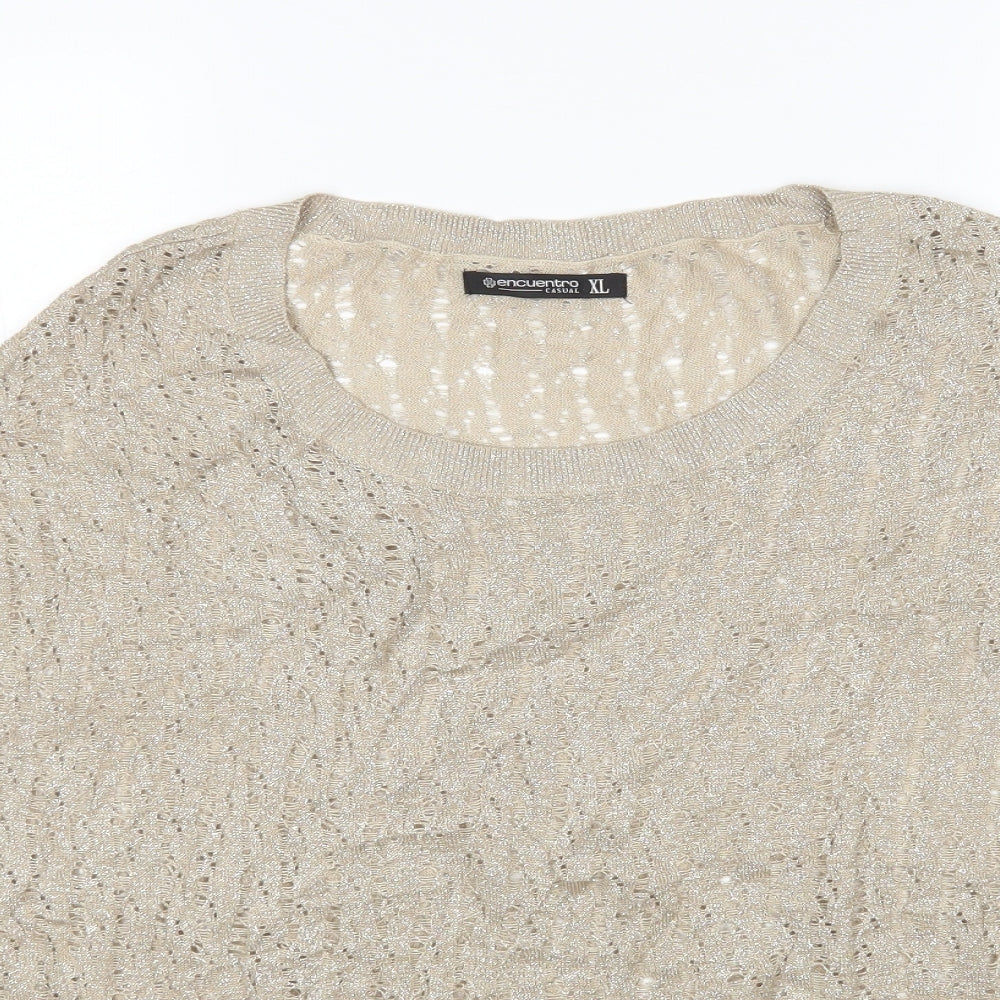 Womens UK Size XL Encuentro Brown Pullover Jumper