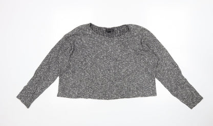 Womens UK Size 8 Topshop Grey Pullover Jumper