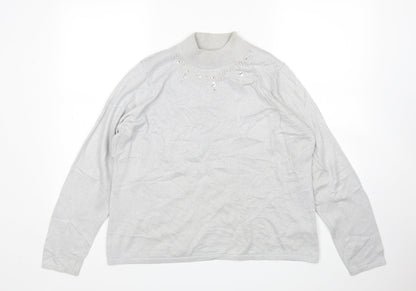 Womens UK Size M BM Silver Pullover Jumper